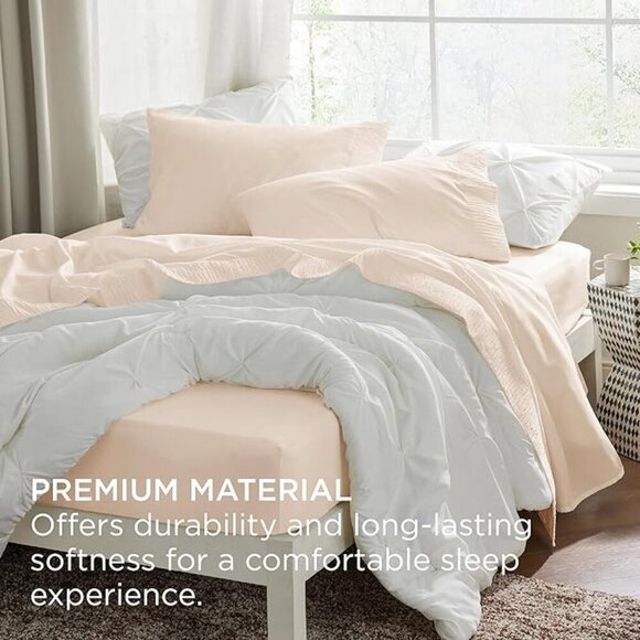 🆕 4 Pieces Pink Luxury California King Polyester Microfiber Cooling Bed Sheet - Picture 5 of 6